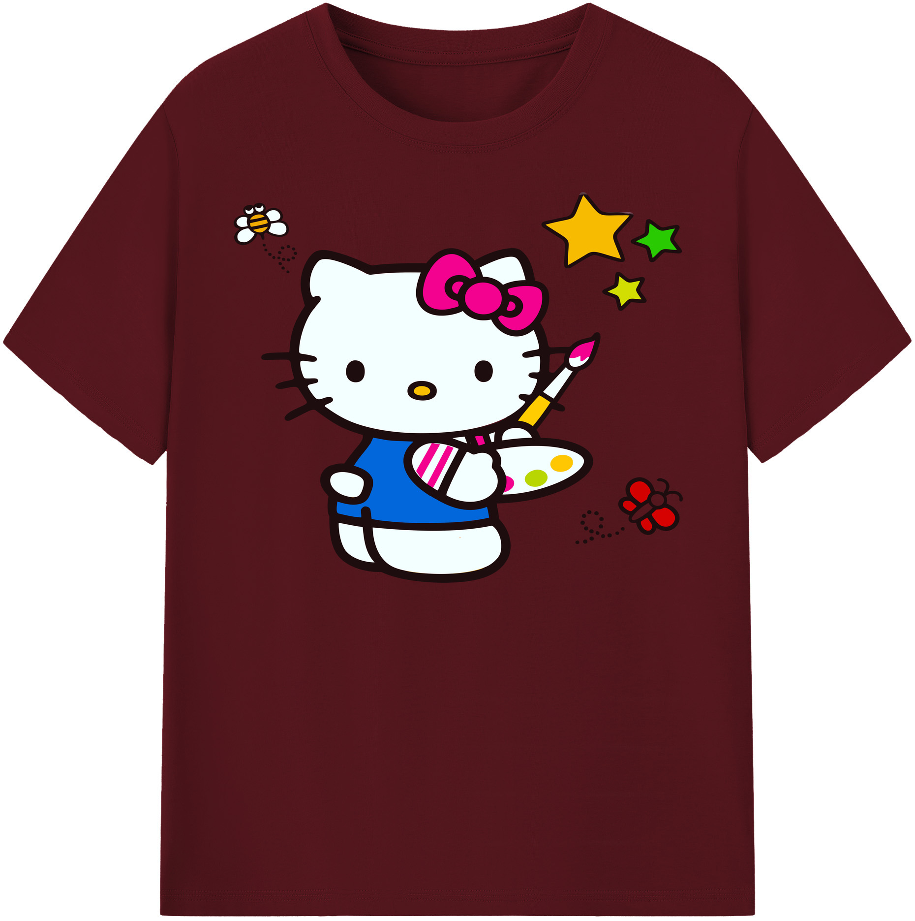（画像用） Hello Kitty ハローキティ 綿100％半袖Tシャツ（フロントプリント）
